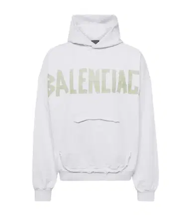 Balenciaga Tape Type Ripped cotton fleece hoodie | Thumbnail 1