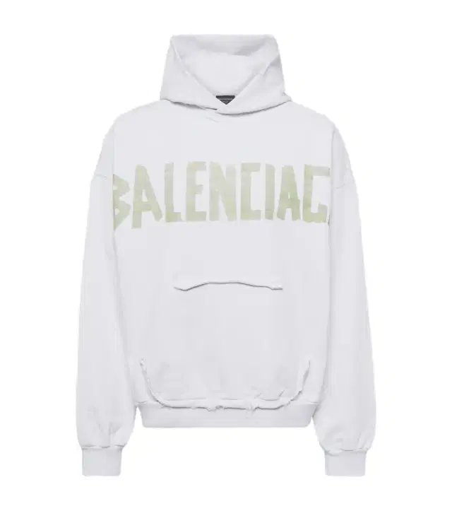 Tape Type Ripped cotton fleece hoodie