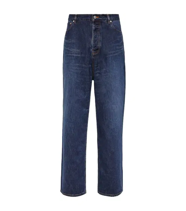 Mid-rise wide-leg jeans