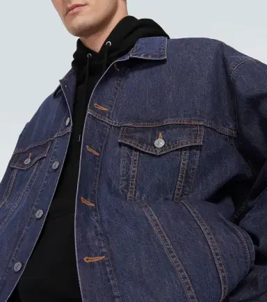 Balenciaga Oversized cotton and silk denim jacket | Thumbnail 2