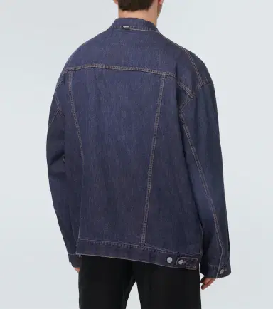 Balenciaga Oversized cotton and silk denim jacket | Thumbnail 3