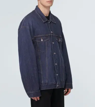 Balenciaga Oversized cotton and silk denim jacket | Thumbnail 4