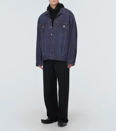 Balenciaga Oversized cotton and silk denim jacket | Thumbnail 5