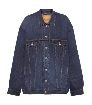 Balenciaga Oversized cotton and silk denim jacket | Thumbnail 1