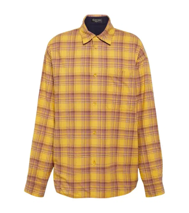Reversible checked cotton shirt