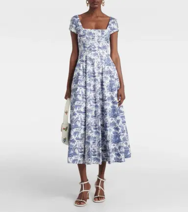 Staud Wells floral cotton midi dress | Thumbnail 5