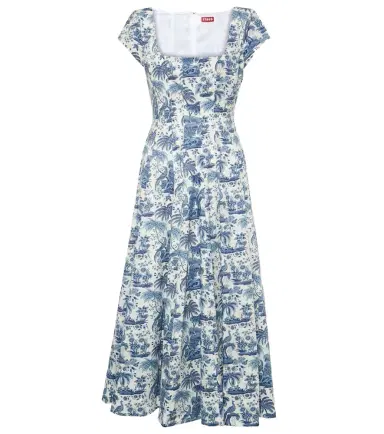 Staud Wells floral cotton midi dress | Thumbnail 1