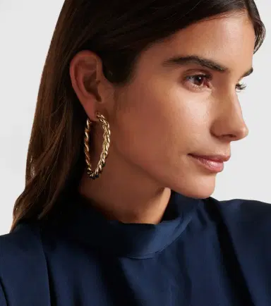 Jennifer Fisher Twisted 14kt gold-plated hoop earrings | Thumbnail 3