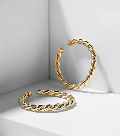 Jennifer Fisher Twisted 14kt gold-plated hoop earrings | Thumbnail 5