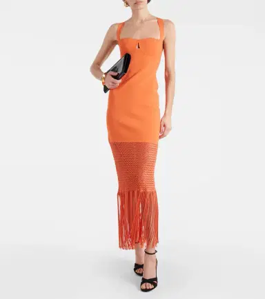 Galvan Fringed midi dress | Thumbnail 2