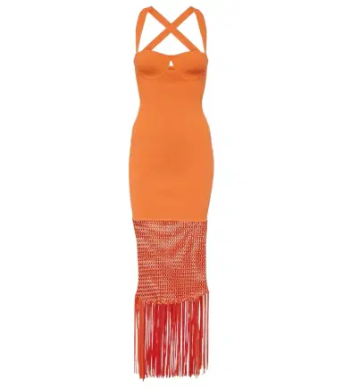 Galvan Fringed midi dress | Thumbnail 1