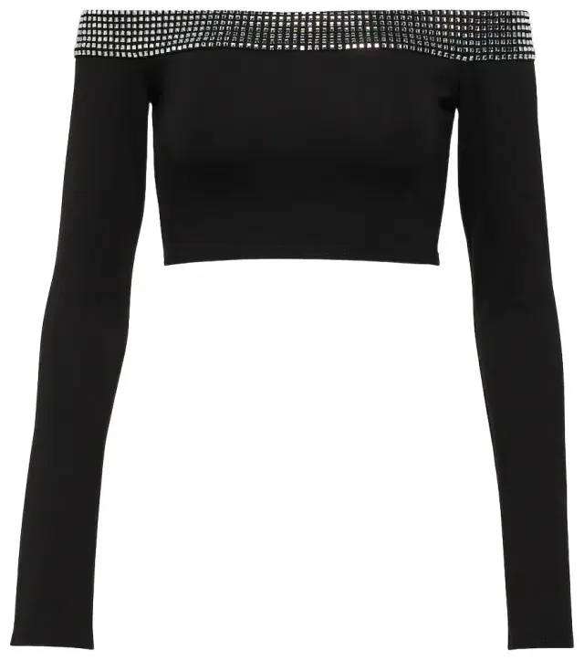 David Koma Crystal-embellished crop top