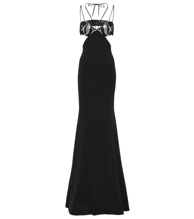David Koma Embroidered cutout gown