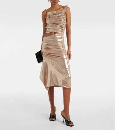 Maticevski Neroli ruched midi skirt | Thumbnail 4