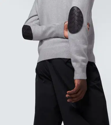 Bottega Veneta Intrecciato leather and cashmere sweater | Thumbnail 4