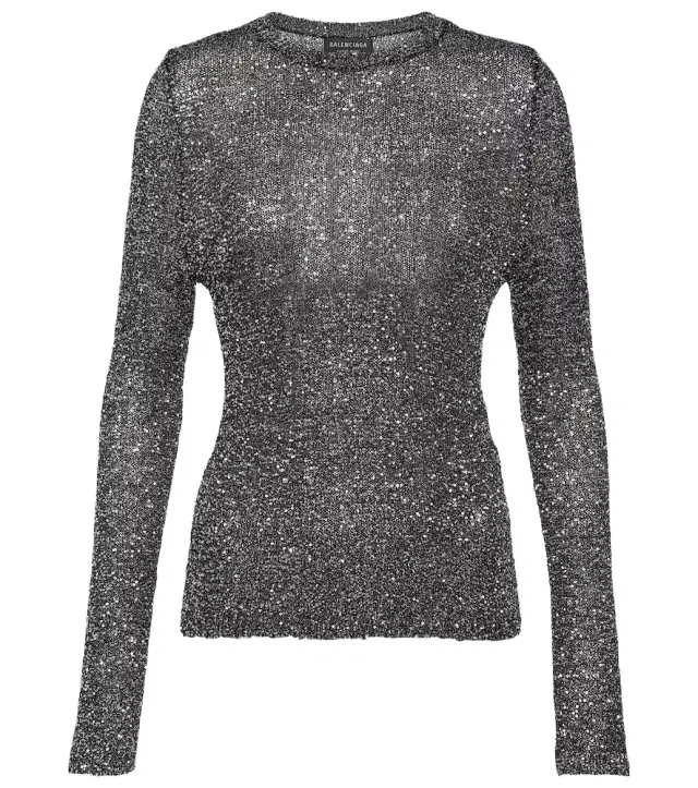 Balenciaga Sequined metallic knit sweater