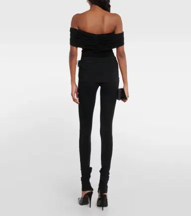 Magda Butrym Floral-appliqué jersey leggings | Thumbnail 4