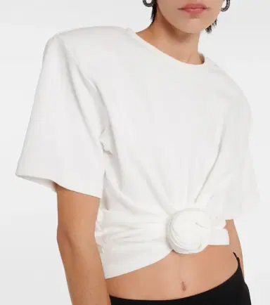 Magda Butrym Gathered cotton jersey top | Thumbnail 4