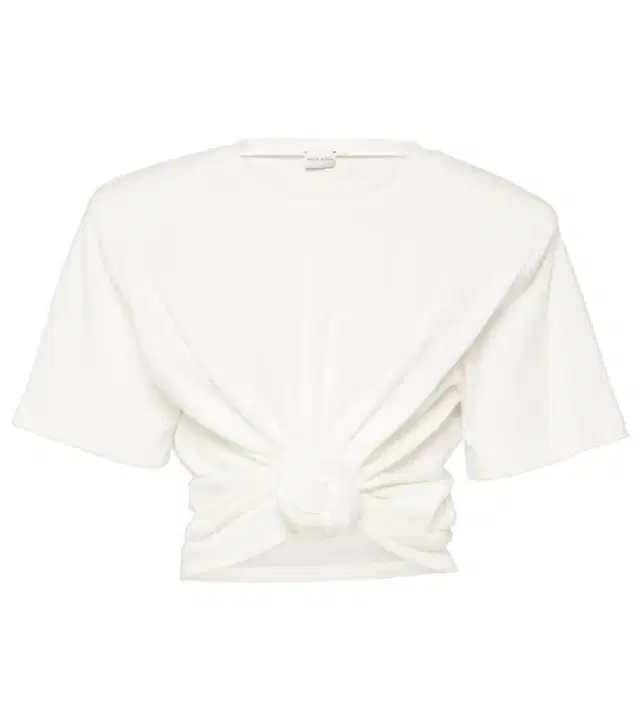 Gathered cotton jersey top