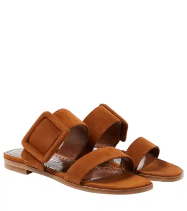 Manolo Blahnik Titubaflat suede sandals | Thumbnail 1