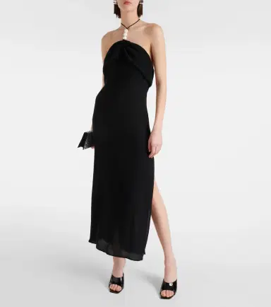Magda Butrym Pearl-detail halterneck midi dress | Thumbnail 5