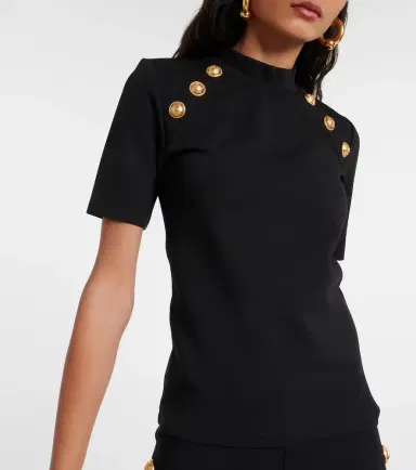 Balmain Embellished jersey T-shirt | Thumbnail 4