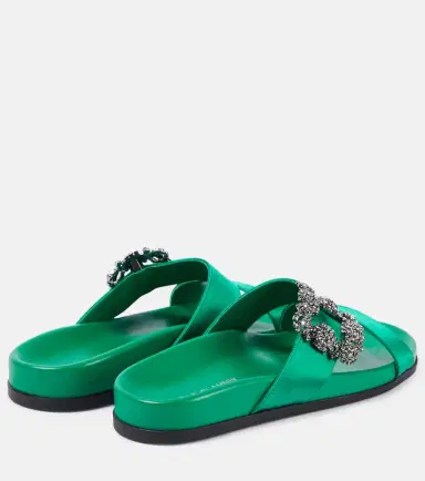 Manolo Blahnik Chilanghi embellished satin sandals | Thumbnail 3 Manolo Blahnik Chilanghi embellished satin sandals | Thumbnail 3