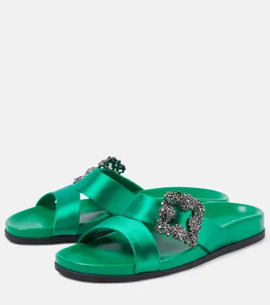 Manolo Blahnik Chilanghi embellished satin sandals | Thumbnail 5 Manolo Blahnik Chilanghi embellished satin sandals | Thumbnail 5