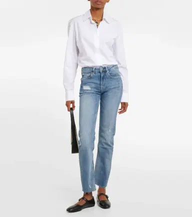 AG Jeans Girlfriend mid-rise straight jeans | Thumbnail 6
