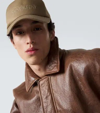 Saint Laurent Logo cotton and linen gabardine baseball cap | Thumbnail 4