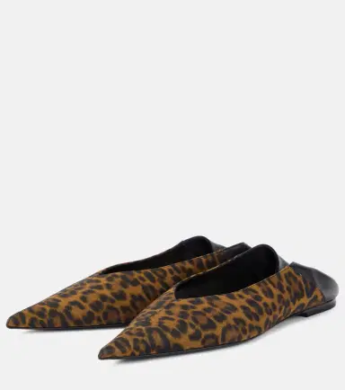 Saint Laurent Nour leopard-print leather-trimmed mules | Thumbnail 4 Saint Laurent Nour leopard-print leather-trimmed mules | Thumbnail 4