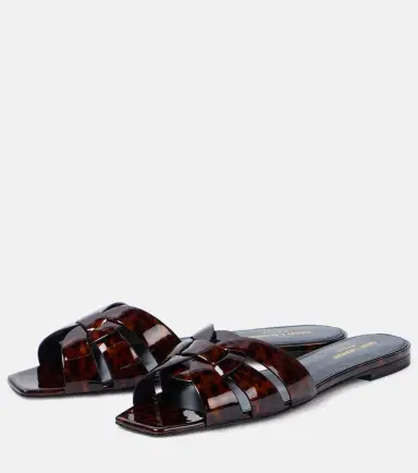Saint Laurent Tribute 05 leopard-print leather flats | Thumbnail 2