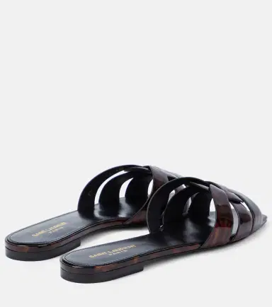 Saint Laurent Tribute 05 leopard-print leather flats | Thumbnail 4