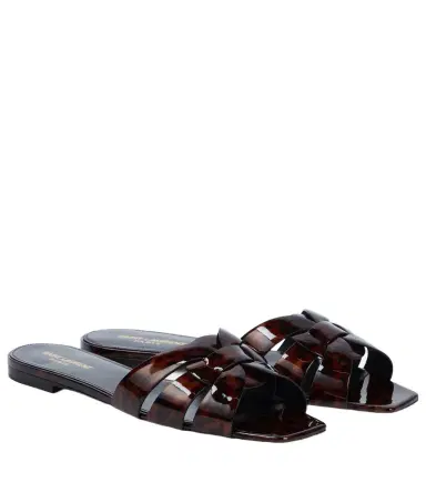 Saint Laurent Tribute 05 leopard-print leather flats | Thumbnail 1