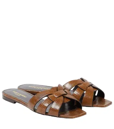 Saint Laurent Tribute lizard-effect leather sandals | Thumbnail 1