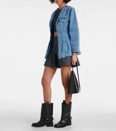 Ganni Faux leather biker boots | Thumbnail 3
