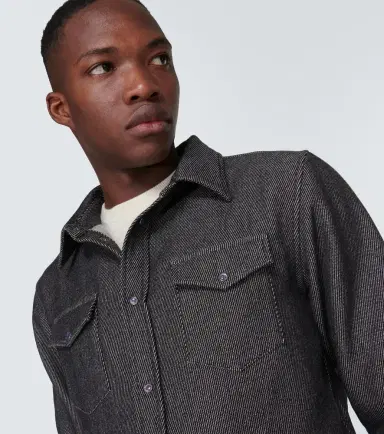 God’s True Cashmere Cashmere and cotton twill shirt | Thumbnail 4
