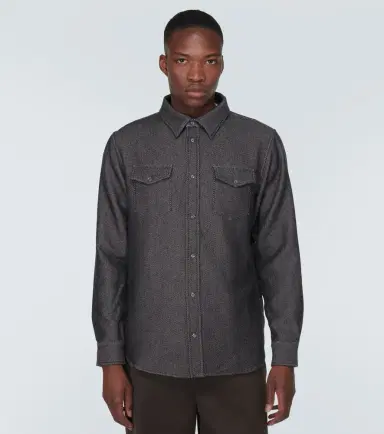 God’s True Cashmere Cashmere and cotton twill shirt | Thumbnail 5