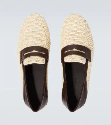 Manolo Blahnik Padstow leather-trimmed raffia penny loafers | Thumbnail 6 Manolo Blahnik Padstow leather-trimmed raffia penny loafers | Thumbnail 6