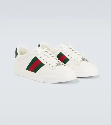 Gucci Ace Web Stripe leather sneakers | Thumbnail 4 Gucci Ace Web Stripe leather sneakers | Thumbnail 4