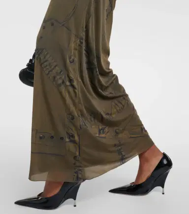 BLUMARINE Printed ruched jersey maxi dress | Thumbnail 2