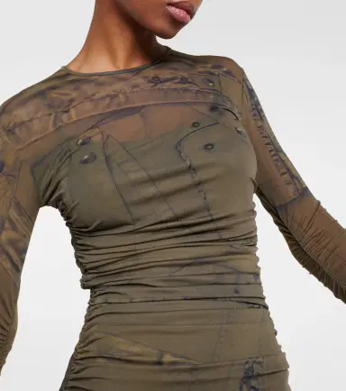 BLUMARINE Printed ruched jersey maxi dress | Thumbnail 3