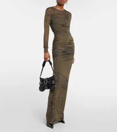 BLUMARINE Printed ruched jersey maxi dress | Thumbnail 4