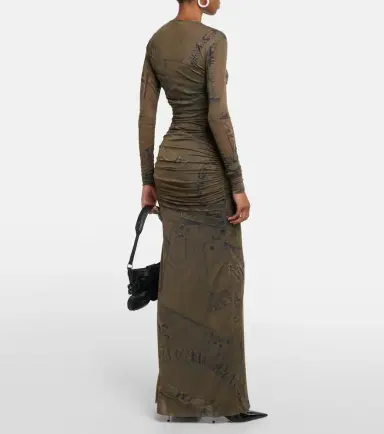 BLUMARINE Printed ruched jersey maxi dress | Thumbnail 5