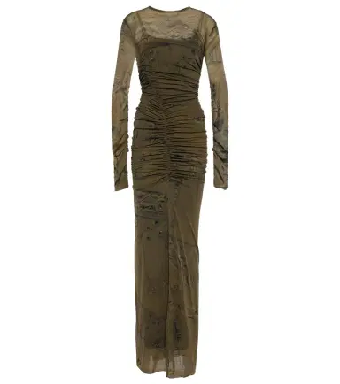 BLUMARINE Printed ruched jersey maxi dress | Thumbnail 1