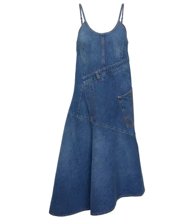JW Anderson Asymmetric denim midi dress