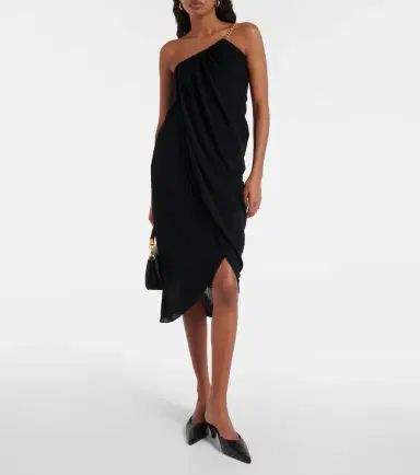 Chloe Chloé One-shoulder virgin wool midi dress | Thumbnail 2