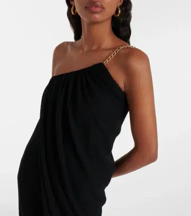 Chloe Chloé One-shoulder virgin wool midi dress | Thumbnail 3