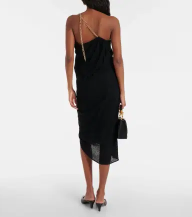 Chloe Chloé One-shoulder virgin wool midi dress | Thumbnail 6