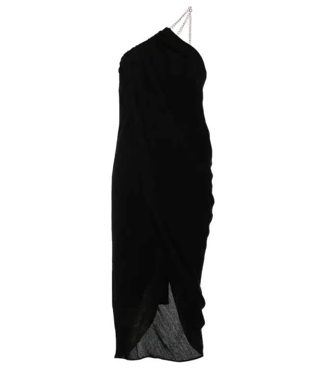 Chloe Chloé One-shoulder virgin wool midi dress
